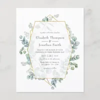 Silver Sage Geometric Eucalyptus Wedding Invite Flyer