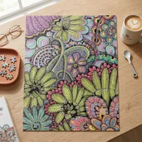 Intricate Colorful Floral Doodle Art Pattern Jigsaw Puzzle