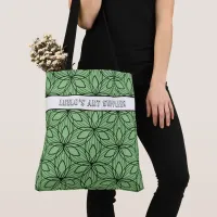 Geometric Black and Green Art Supply Tote Bag