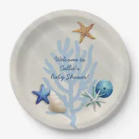 Seaside Oceanic Beach Themed Boy's Baby Shower Paper Plates