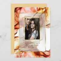 Save the Date | Photo Frame Autumn Abstract 5 Invitation