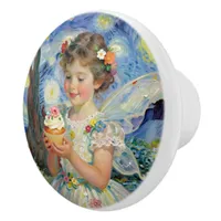 Fairy Girl with Cupcake| Fairytale Ceramic Knob