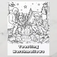 Toasting Marshmallows | Coloring Page