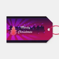 Christmas Trees Shades of Purple Gift Tags