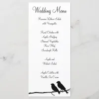 Black and White Birds Wedding Menu