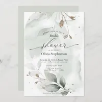 Watercolor Bridal Shower Rustic  Foliage Invitatio Invitation