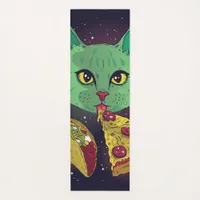 Taco and Pizza Cosmic Space Cat Yoga Mat