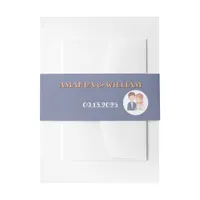 Simple, Cartoon-Iike Spouses Illustration Wedding  Invitation Belly Band