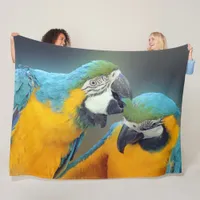 Parrots in love fleece blanket