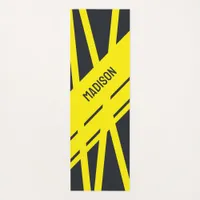 Solid Gray and Yellow Customizable Yoga Mat