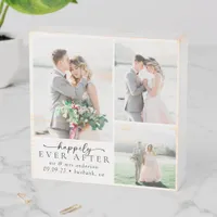 Minimalist Photo Calligraphy Wedding  Wooden Box Sign