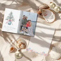 Chinoiserie Driftwood Christmas Tree photo Holiday Card