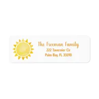 Sunshine Theme Address Label – Boho First Birthday