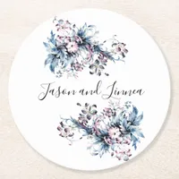 Victorian Elegant Flowers Romantic Beloved  Round Paper Coaster