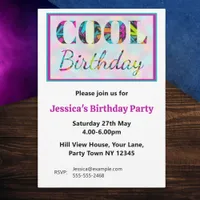 Modern Graffiti Bright Colorful Cool Birthday Invitation