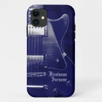 Electric Guitar Blue Metallic Custom iPhone 5 Case