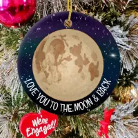 Love You to the Moon and Back Christmas   Ceramic Ornament