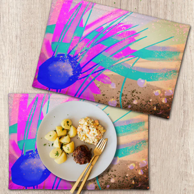 Meadow at sunset - Abstract Cloth Placemat