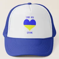 Stand with Ukraine anti-war protest Ukrainian flag Trucker Hat