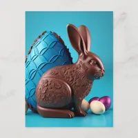 Chocolate Easter Bunny and Eggs Postcard