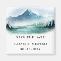 Rustic Mountains Pine Save The Date Magnet