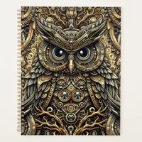 Steampunk Metal Gears and Owl  Planner