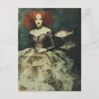 Woman in a Tulle and Fishscale Dress Fantasy Postcard