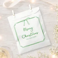 Personalized Minimalist Bow Design Christmas Party Favor Bag