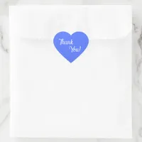 Blue Heart Thank You Script Packaging Favor Sticker