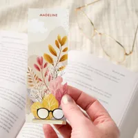 Cozy Boho Autumn Leaves Reading Personalized Bookmarks