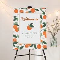 Little Cutie Clementine Baby Shower Welcome Sign