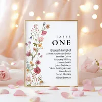 Modern Floral Wedding Seating Chart Sign Cards