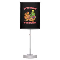 Tis The Season To Naughty Gingerbread Man Couple Table Lamp