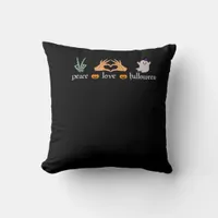Peace Halloween Peace Sign Skeleton Witch's Hands  Throw Pillow
