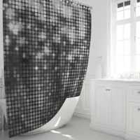 Silver Glitter Sparkle Glam  Shower Curtain