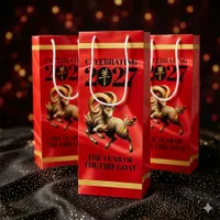 Stunning Chinese Year of the Fire Horse 2026 Wine Gift Bag