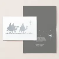 Three Wise Men Silhouette Silver ID424 Foil Card