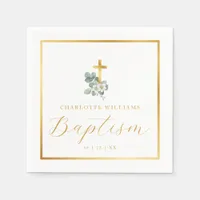 Modern Script Baptism Napkins | Elegant Religious 