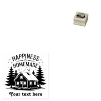 Happiness Is Homemade Rustic Christmas Holiday Rubber Stamp