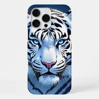 Blue eyed White Tiger Ai Art iPhone 16 Pro Max Case