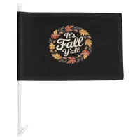 It’s Fall Y’all Halloween Bats Pumpkin Trendy Car Flag