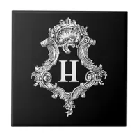 H Monogram Initial Tile