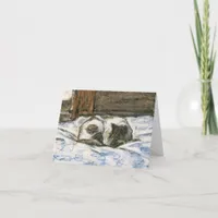 Cat Sleeping on a Bed by Claude Monet Card