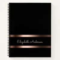 Black stylish bronze business notebook