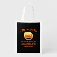 Anti Trumpkin Funny Halloween Grocery Bag
