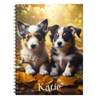 Two Adorable Puppies Personalized Notebook