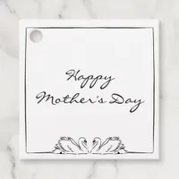 Simple Timeless Handwritten Swan Mother's Day   Favor Tags