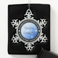 Elegant 67th Star Sapphire Wedding Anniversary Snowflake Pewter Christmas Ornament