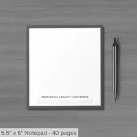 Classic Gray White Typographic Notepad