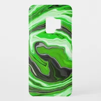 Lime Green and Black Marble like Swirls Fluid Art  Case-Mate Samsung Galaxy S9 Case